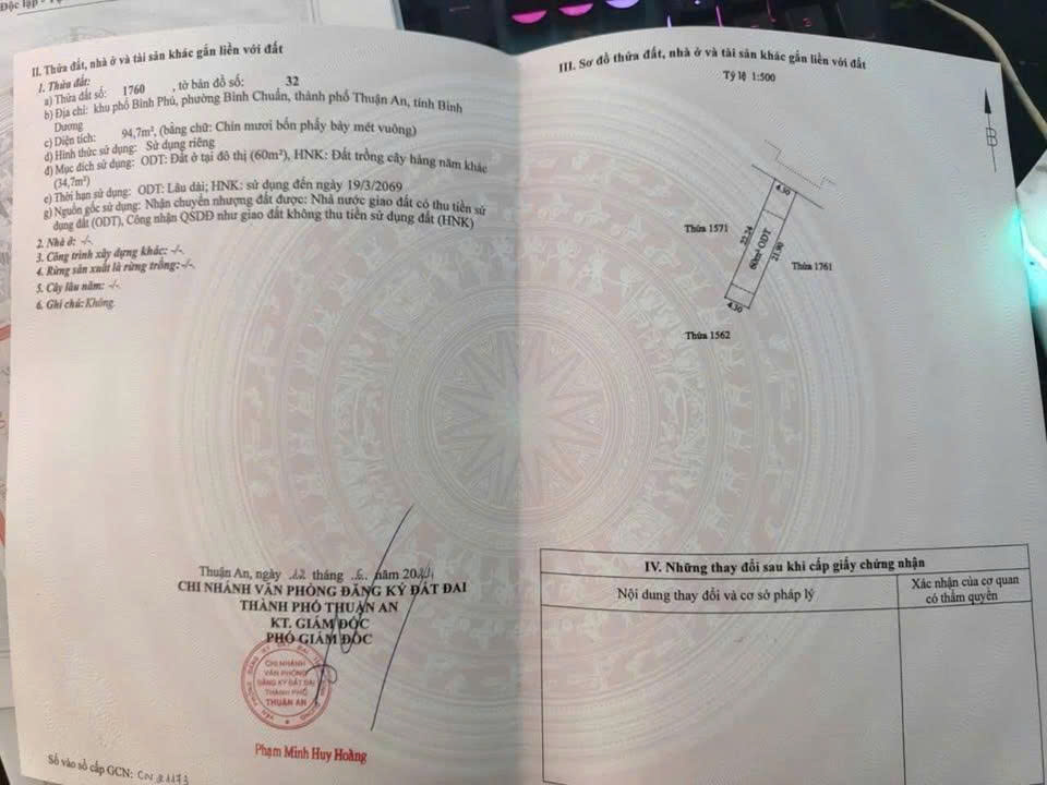 Bán lô đất sổ riêng Khu phố Bình Phú - Phường Bình Chuẩn - Thuận An - Bình Dương