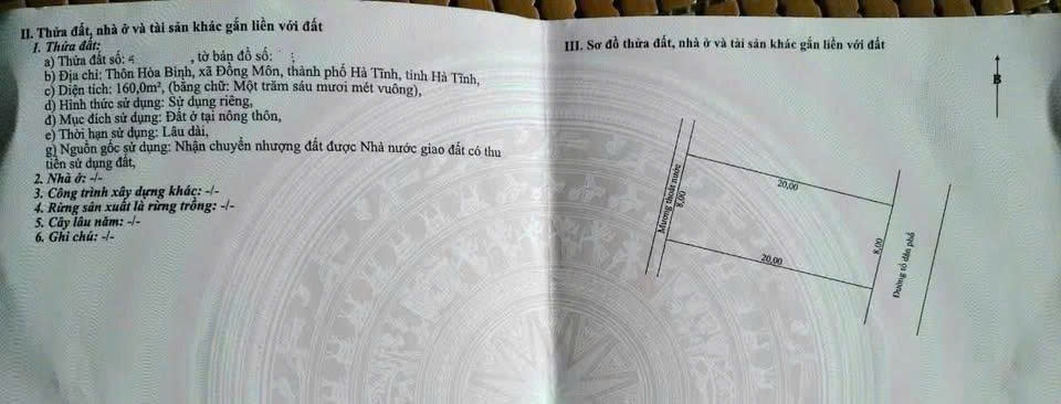 BÁN ĐẤT ĐẸP – THÔN HÒA BÌNH - ĐỒNG MÔN- PHƯỜNG TRẦN PHÚ – TP. HÀ TĨNH