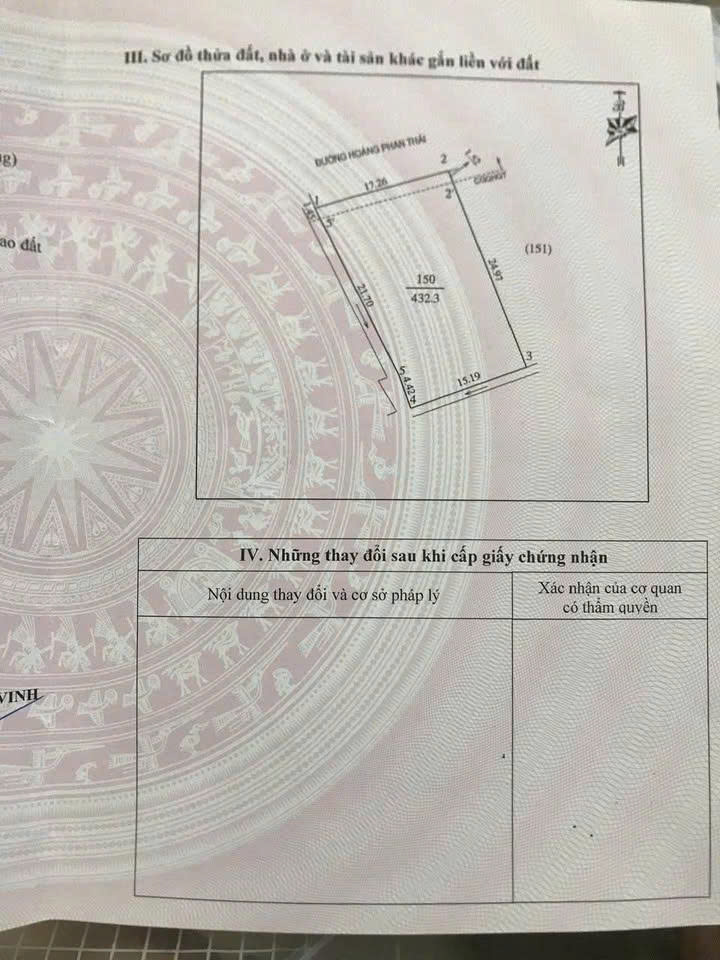 BÁN ĐẤT MẶT ĐƯỜNG HOÀNG PHAN THÁI – PHƯỜNG VINH PHÚ (NGHI PHÚ - TP VINH)